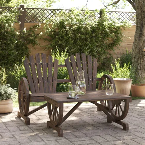 Miniatura 17 de Garden Adirondack Chair, Natural Solid Fir Wood, Outdoor Patio Furniture Seating for Backyard Balcony, Classic Rustic Design Brown/1