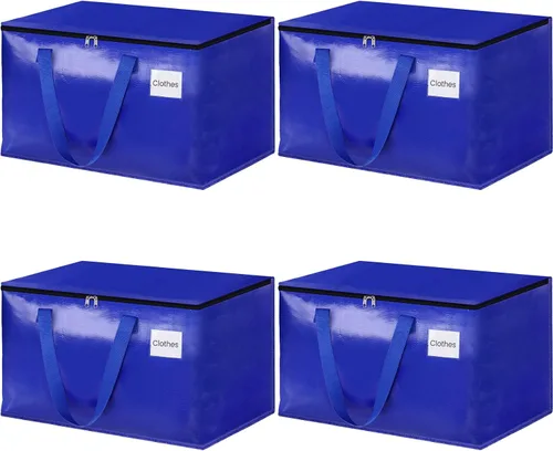 Miniatura 8 de HomeHacks Bolsas de Mudanza Resistentes con Cremalleras Fuertes y Asas, Bolsas de Mudanza Plegables, Contenedores de Almacenamiento para Embalaje