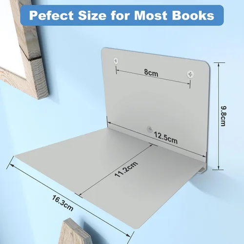 Miniatura 3 de FENTEC Estantes flotantes para libros para pared, estantería flotante montada en la pared, estanterías colgantes de alta resistencia, estante oculto