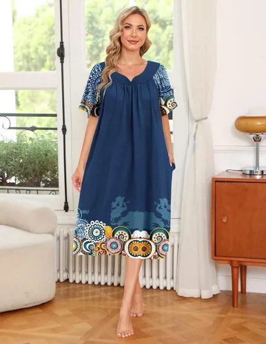 Miniatura 2 de Ekouaer Vestido de casa con bolsillos para mujer