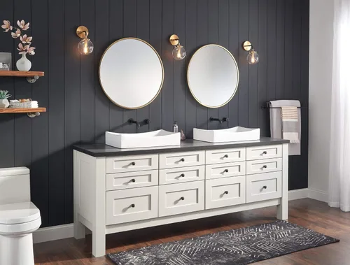 Miniatura 3 de Delta Faucet Trinsic vestiduras de llave para lavabo, de montaje de pared, con mango individual, T3559LF-BLWL Negro mate