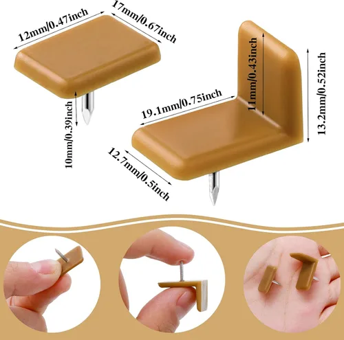 Miniatura 2 de Maitys Tapones de plástico para cajones y toboganes, para reparar aparadores, cuadrados y en forma de L (60 piezas)