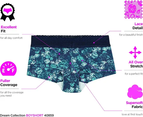 Miniatura 5 de Maidenform Dream Cotton con Boyshort de encaje para mujer