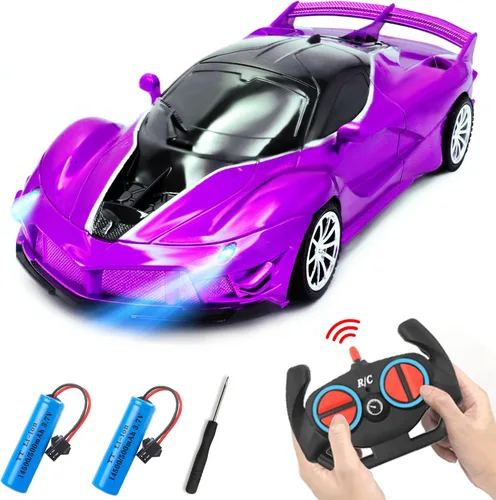 Miniatura 7 de Auto a control remoto para niñas, carreras deportivas RC para niños, juguete de pasatiempos, 2.4 GHz, energía eléctrica en carretera