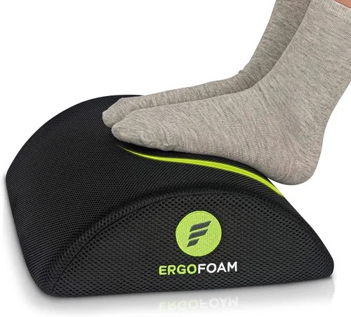 ErgoFoam Reposapiés para debajo del escritorio en el trabajo - Reposapiés premium debajo del escritorio - Reposapiés de escritorio para dolor