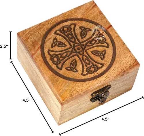 Miniatura 12 de Urna de madera antigua hecha a mano con grabado del árbol de la vida tallada a mano para mujeres y hombres, joyas Acentos de decoración del hogar