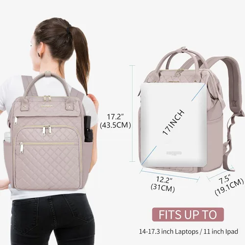 Miniatura 2 de EMPSIGN - Mochila para laptop de 17 pulgadas para mujeres, bolsas de trabajo, negocios, viajes, computadora, universidad, de gran capacidad