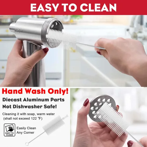 Miniatura 6 de Accesorio para picadora de carne para batidora de pie KitchenAid, picadora de carne para KitchenAid, incluye 3 accesorios para embutir salchichas