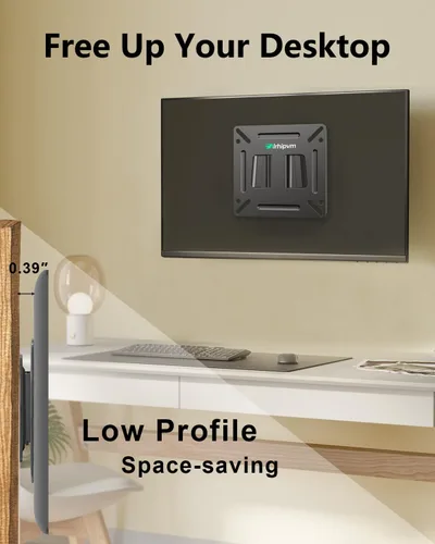 Miniatura 4 de Paquete de 2 soportes de pared para monitor de TV RV para pantallas planas LED LCD de 14 a 27 pulgadas, montaje VESA pequeño para computadora