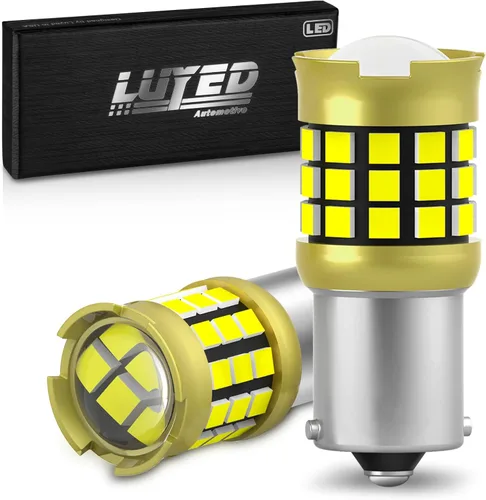 Miniatura 81 de 1156 Bombillas LED Ámbar Amarilla Luz de Señal de Giro 400% de Brillo 1141 1003 7506 Bombillas LED P21W Usadas para Luces Intermitentes Luz Trasera