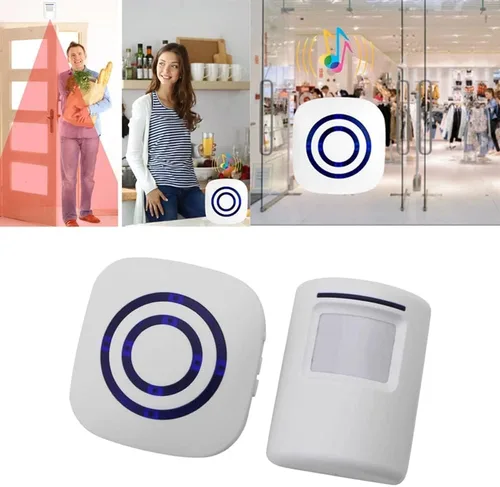 Miniatura 6 de Timbre de puerta con sensor de movimiento para negocios, kit de timbre para exteriores, alerta de entrada inalámbrica: Timbre de sensor