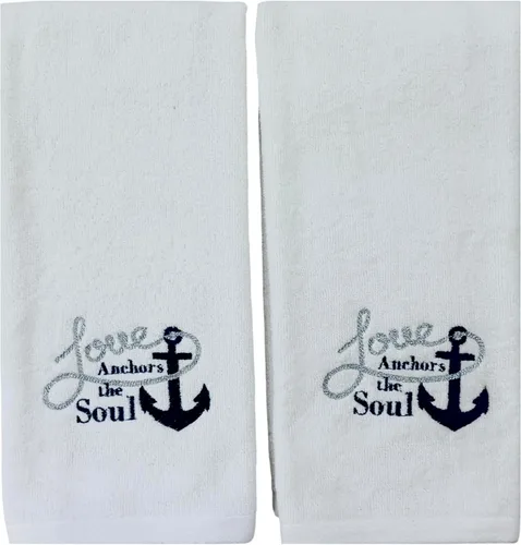 Miniatura 7 de Serafina Home Toallas de mano náuticas para huéspedes: Coastal Love Anchors The Soul, 2 piezas suaves y absorbentes