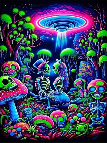 Miniatura 14 de EIBEILI Kits de Arte de Diamantes para Adultos - Paquete de 3 Hippie Hippy Alienígena, Arcoíris Estrellado, Kits de Pintura de Diamantes de Gnomo