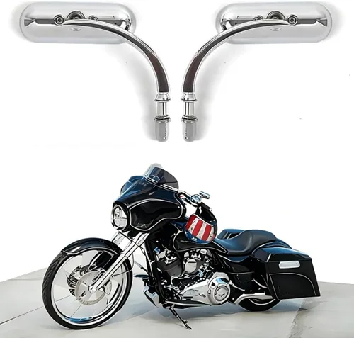 Miniatura 18 de DREAMIZER Espejos retrovisores negros universales de 8 mm/10 mm para motocicleta, compatibles con Harley, bicicleta de calle, scooter, chopper