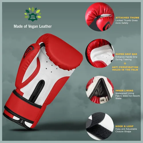 Miniatura 4 de Farabi Sports Guantes de boxeo para niños de 4, 6, 8 onzas, guantes de boxeo para niños, guantes de boxeo juveniles, guantes de boxeo para niños