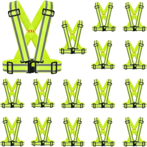 Chaleco de Seguridad de Alta Visibilidad|Equipo Reflectante para Correr para Caminar, Ciclismo, Construcción, Motocicleta|Hombres, Mujeres