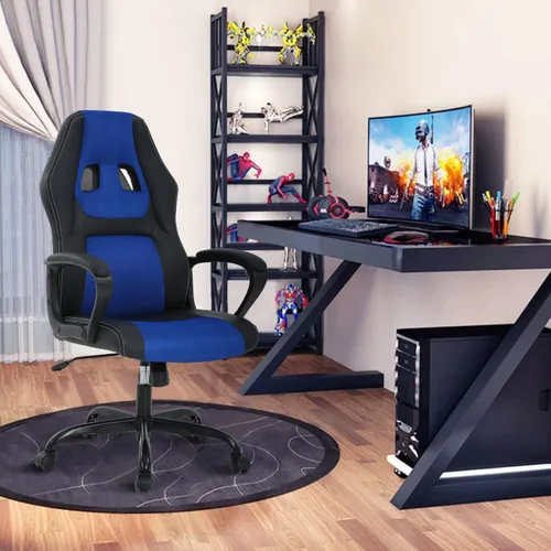 Miniatura 15 de Silla ejecutiva para juegos de PC con soporte lumbar y reposacabezas, silla ergonómica de cuero para oficina en casa, sala de juegos, resistente