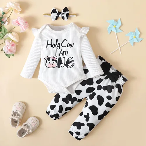 Miniatura 2 de Traje de primer cumpleaños para niña, traje de cumpleaños de vaca, traje de bebé Holy Cow I'm One