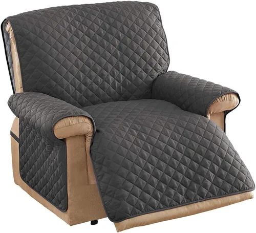 Miniatura 14 de Collections Etc - Funda protectora acolchada, reversible y resistente a derrames para muebles con lazos - Cubre el fondo del asiento, el respaldo