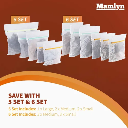 Miniatura 8 de Mamlyn Bolsa de Malla para Ropa delicada, Bolsa de Lavado para Ropa Interior y Lencería, Bolsa Organizadora de Maquillaje (2 Medianas)