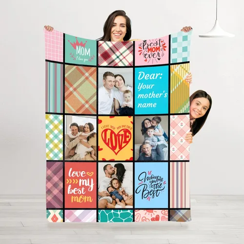 Miniatura 14 de Manta personalizada con imagen/foto – Manta de franela personalizada para mujeres y hombres – Manta personalizada para regalos de Navidad, San Solo
