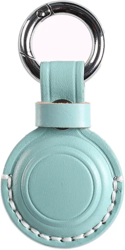 Miniatura 12 de Llavero de Cuero Genuino Compatible con Airtag, Soporte Seguro para Llavero de Air Tag Funda de Cubierta Anillo de Llavero Accesorios - Rosa V2.0
