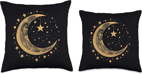 Miniatura 3 de Moon Sun Stars PopLove Co. Galaxy Night Sky Moon Lunar Stars Sun Love - Almohada de 16 x 16 pulgadas, multicolor
