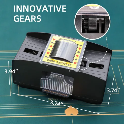 Miniatura 2 de Homwom Barajador automático de cartas de juego, UNO, Texas Hold'em, Poker, juegos de cartas caseras, blackjack, máquina de barajar póquer eléctrica
