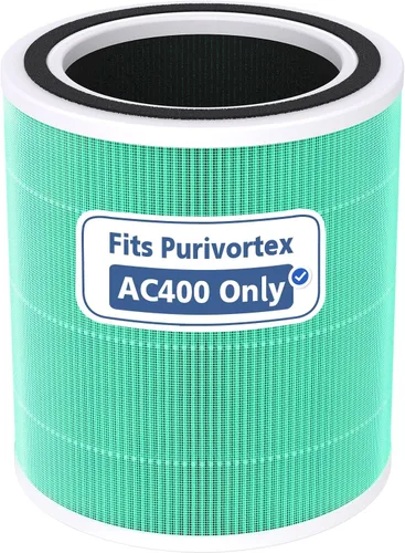 Miniatura 5 de Purivortex AC400 Purificadores de aire para el cuidado de mascotas Filtro de repuesto HEPA, filtro 3 en 1, amarillo Filtro para el cuidado
