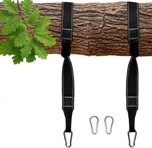 Miniatura 8 de Squirrel Products Dos correas de nailon para colgar columpios para árboles, 10 pies cada una