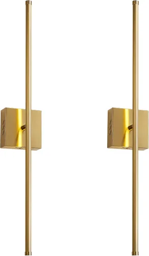 Miniatura 11 de KARTOOSH Juego de dos apliques de pared modernos, apliques de pared regulables con cableado, rotación de 350°, lámparas de pared LED de latón