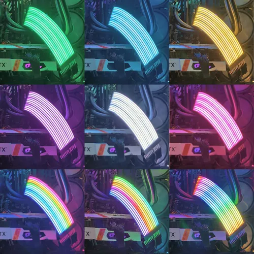 Miniatura 4 de airgoo Strimer S2 RGB ATX direccionable, cable de extensión ARGB PSU, incluye cables ATX de 24 pines 18 AWG, para controlador AG-DRGB16 SignalRGB