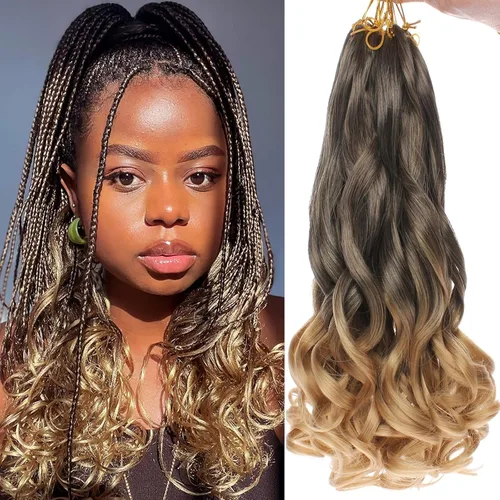 Miniatura 17 de Unionbeauty - Cabello rizado francés trenzado de 10 pulgadas, trenzas rizadas estilo Bob francés, cabello de ganchillo, 8 paquetes de trenzas