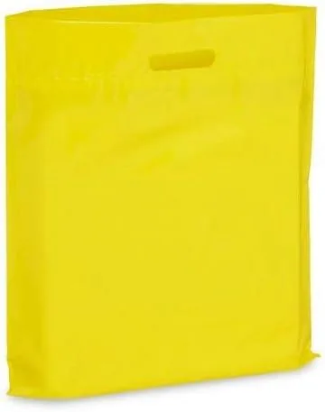 Extra gruesas de 2 mil - 50 bolsas grandes brillantes para mercancía, bolsas de compras al por menor, 15 x 18 pulgadas con mango plegable reforzado