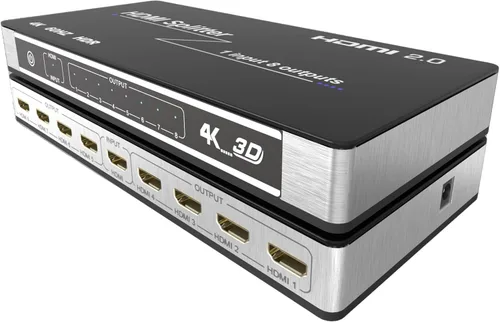 Miniatura 11 de KAGO Divisor HDMI 4K @60Hz 1 en 8 salidas con gestión EDID, distribuidor de concentrador HDMI 2.0 1x8 compatible con HDCP 2.2, 18Gbps, HDR10, 1080P