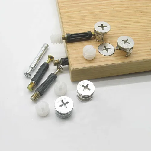 Miniatura 2 de Medsuo 12 piezas de 0.575 in x 0.453 in para muebles de 0.575 in x 0.453 in, tuercas de bloqueo de leva para gabinete, cajón, aparador, armario