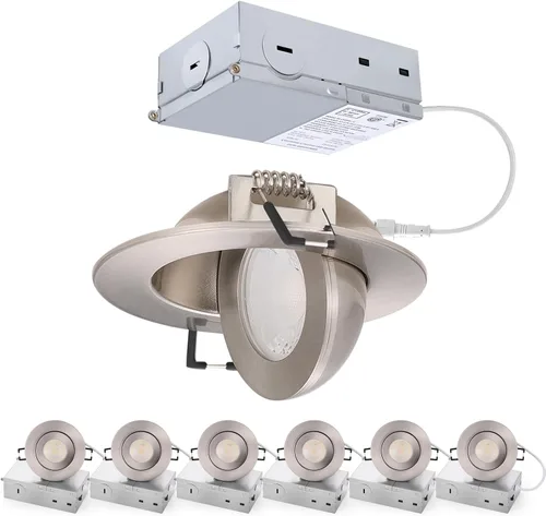 Miniatura 18 de POPANU Gimbal Luz LED Empotrada - 4 Pulgadas Negro 9W Rotación 360° Direccional Ajustable Eyeball Techo Inclinado Iluminación Empotrada 4 pulgadas
