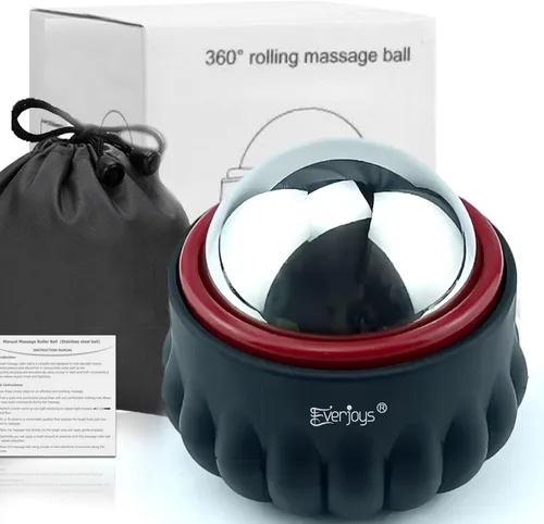 Miniatura 8 de Everjoys Bola de rodillo de hielo de masaje, masajeador de alivio de terapia de frío y calor, masaje de tejido profundo, herramienta de masajeador