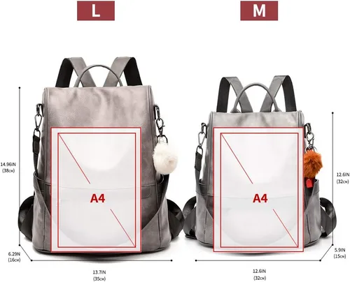 Miniatura 3 de CHERUTY Women Backpack Purse PU Leather Anti-theft Casual Shoulder Bag Fashion Ladies Satchel Bags