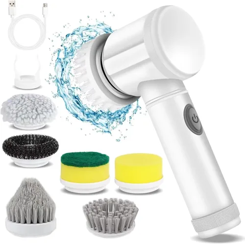 Limpiador eléctrico giratorio – Limpiador de ducha, limpiador de baño eléctrico, para limpiar bañera, piso, azulejos, ventana, fregadero, limpieza