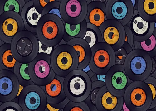 BELECO Telón de fondo retro de 7 x 5 pies para discos de música retro de los años 50, disco de vinilo de los años 50, disco de baile, concierto,