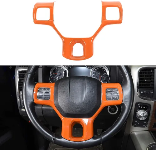 Miniatura 2 de Hoolcar Cubierta Interior del Volante ABS con Ajuste de Fibra de Carbono para Accesorios Dodge RAM 1500 2010-2017, Rojo Fibra de carbono roja