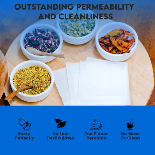 Miniatura 6 de 100 bolsas de té vacías de 2.5 x 2.75 pulgadas, compostables, blancas, estos infusor de té termosellables para hierbas de té sueltas son bolsas
