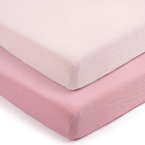 Miniatura 12 de Lulu Moon - Sábanas de muselina para cuna, sábanas bajeras para cuna para niños y niñas, 28 x 52 pulgadas, paquete de 2 Crema y arena