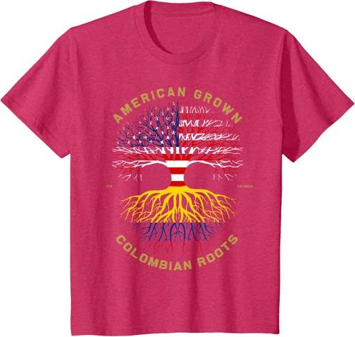 Miniatura 47 de Camiseta de regalo con la bandera de Estados Unidos con árbol de raíces colombianas