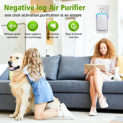 Miniatura 2 de Ionizadores de aire enchufables para el hogar, paquete de 4, purificador de aire de iones negativos para el hogar, dormitorio, oficina, sala