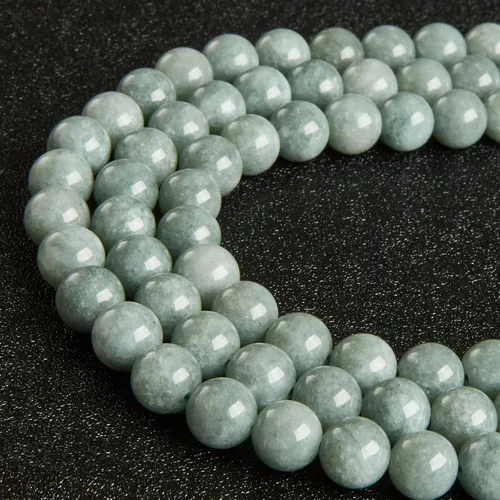 Miniatura 3 de 45 piezas 8mm Cuentas de jade natural de Birmania Cuentas de piedras preciosas Cuentas redondas sueltas para hacer joyas Jade birmano