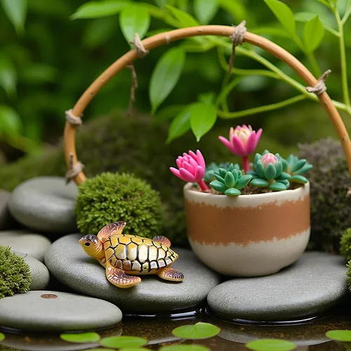 Miniatura 2 de Jowxsx 2 figuras miniatura de resina de mini paisaje de micro paisaje para acuario, jardín, bonsái, decoración del hogar