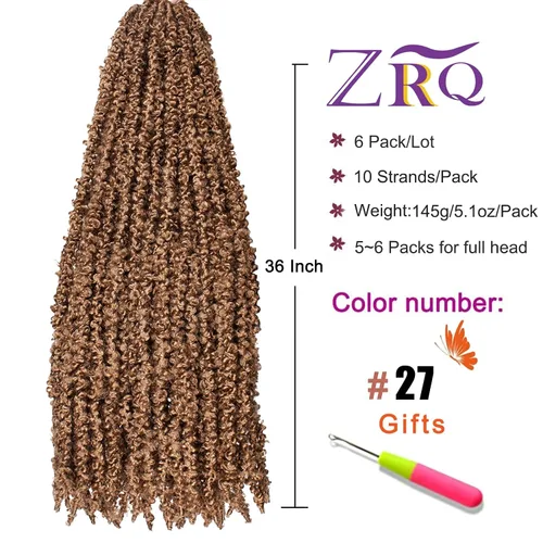 Miniatura 56 de ZRQ Butterfly Locs Cabello de Ganchillo Corto 6 Paquetes Negro Cabello Bob de Ganchillo 8 Pulgadas Locs Sintéticos Desordenados Desgastados Trenzas