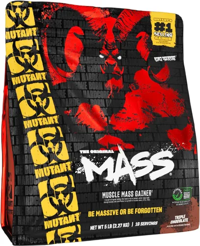 Mutant Mass | Proteína en polvo para ganar masa de peso, proteína en polvo alta en calorías para ganancia de masa, triple chocolate, 5 libras